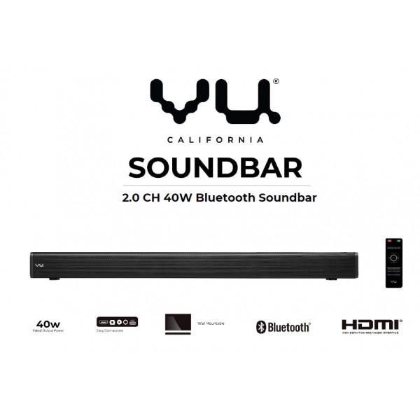 VU Soundbar 40W 2.0CH Bluetooth Soundbar